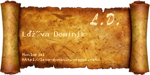 Léva Dominik névjegykártya